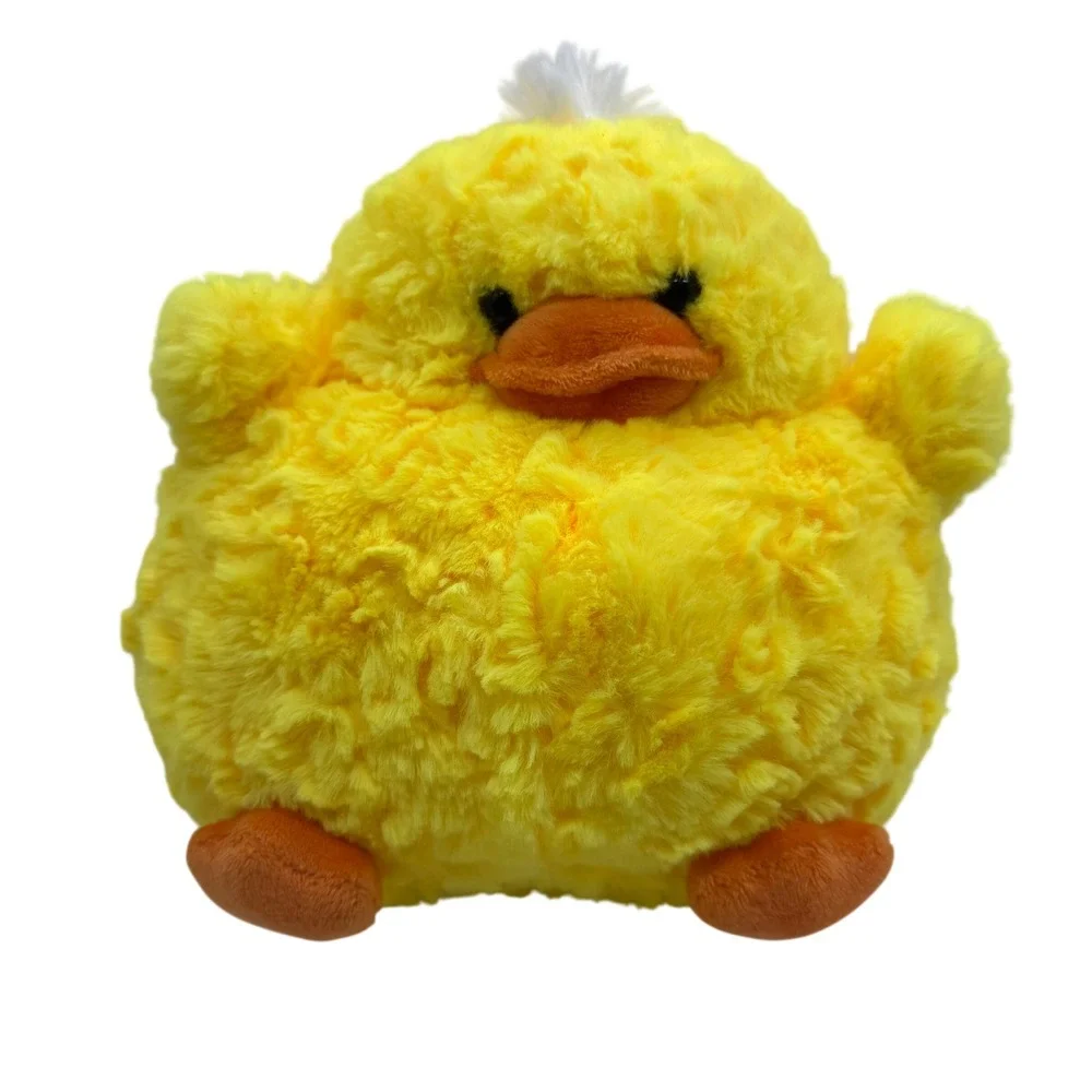 Yellow Duckling Duck Plush Stuffed Animal Round Soft Fat Fuzzy Bird Toy 9